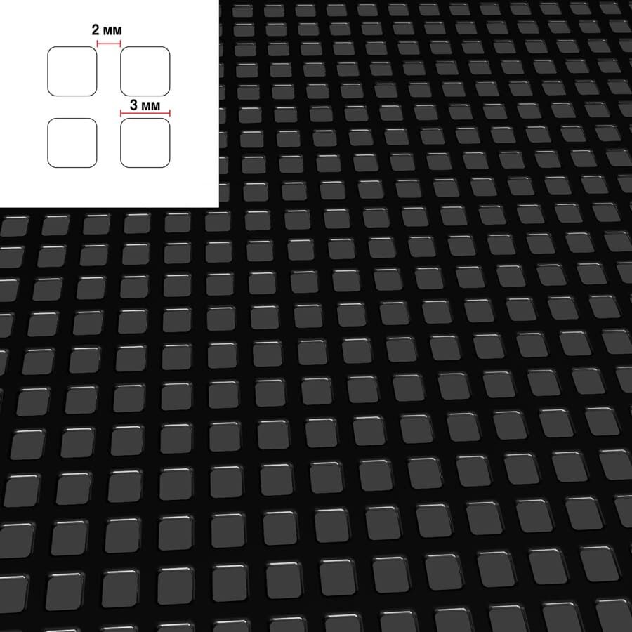 картинка Перфорированный лист из металла, Малый квадрат, черный RAL 9005 от магазина Эксперт Декора