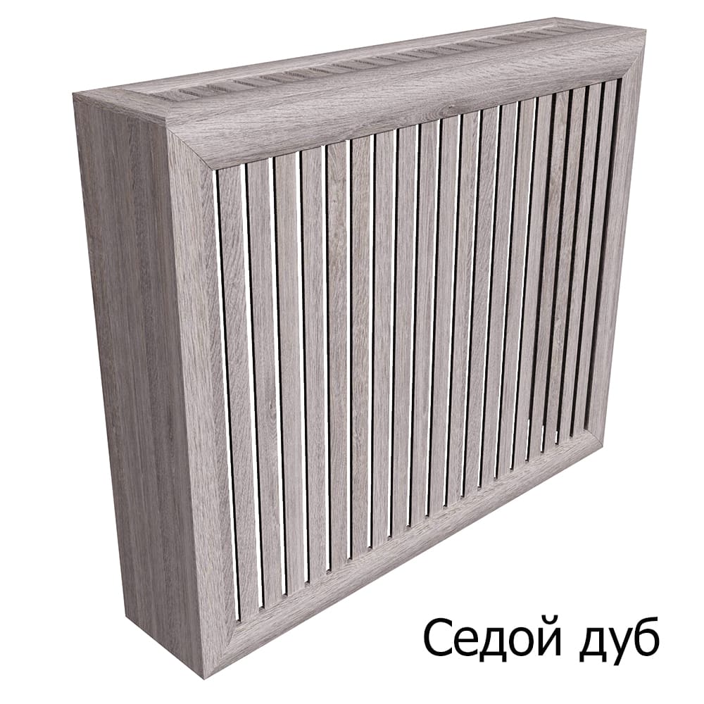 картинка Распродажа. Экран-короб для батареи из реек МДФ, 1440х630х170, Седой дуб от магазина Эксперт Декора
