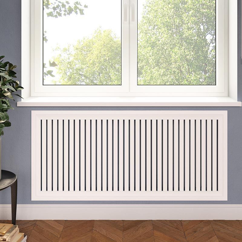 картинка Рамка на батарею отопления с фигурным профилем из реек Pro Lux от магазина Эксперт Декора