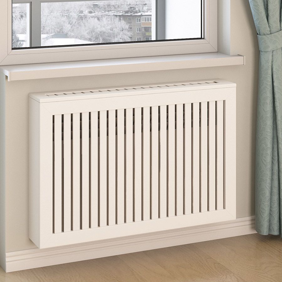 картинка Короб на радиатор отопления с прямым профилем из реек Pro от магазина Эксперт Декора