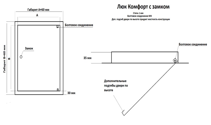 Схема люка ревизионного Комфорт