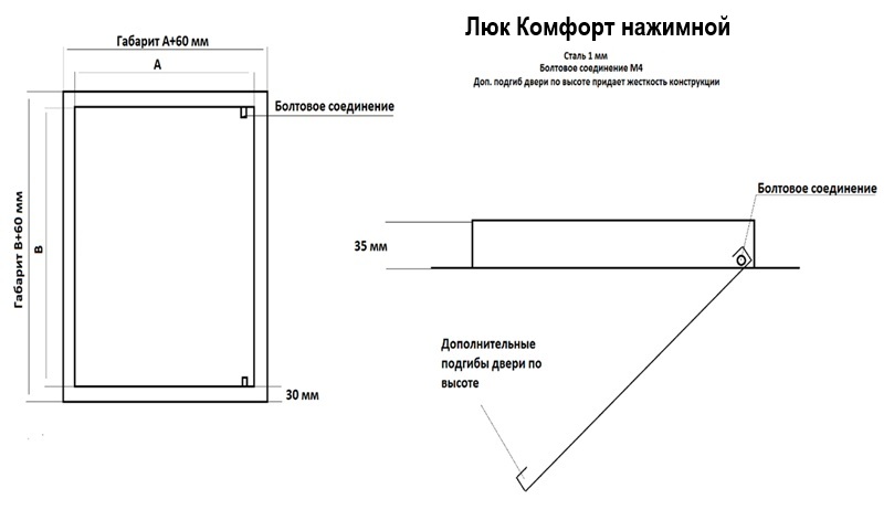 Схема люка ревизионного Комфорт
